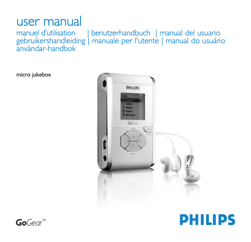 Page n°1 - Manuel utilisateur Philips Micro Jukebox HDD050