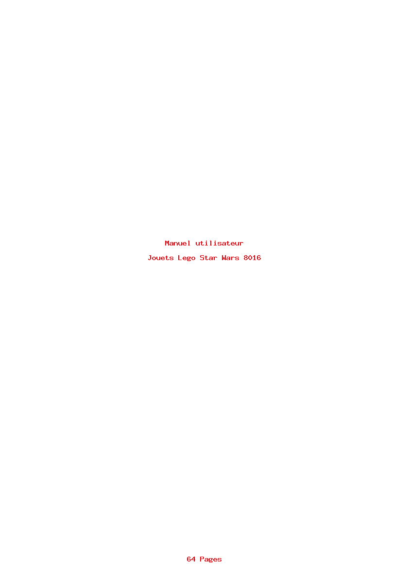 Page 1 de la notice Manuel utilisateur Lego Star Wars 8016
