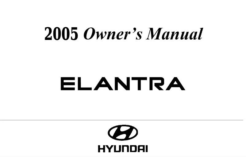 Page 1 de la notice Manuel utilisateur Hyundai Elantra (2005)