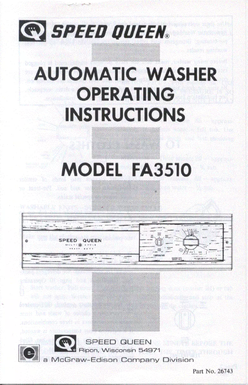 Página 1 del manual Manual de usuario Speed Queen FA3510
