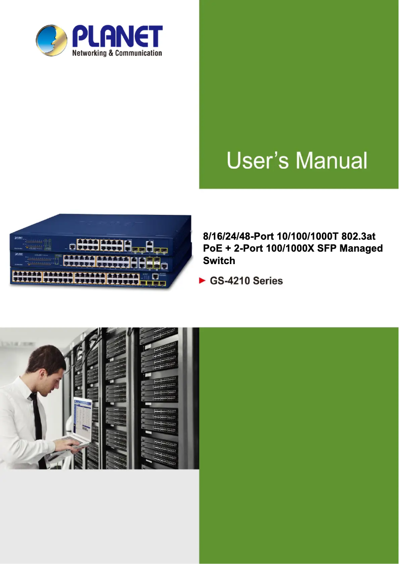 Page 1 de la notice Manuel utilisateur Planet GS-4210-24PL4C