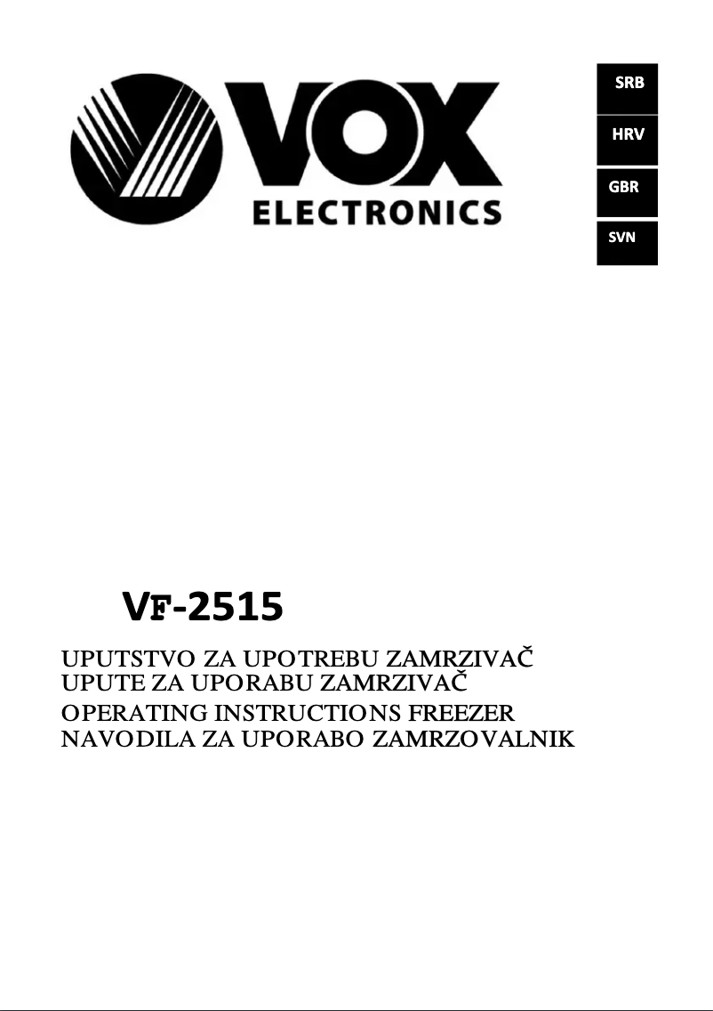 Página 1 del manual Manual de usuario VOX VF2515
