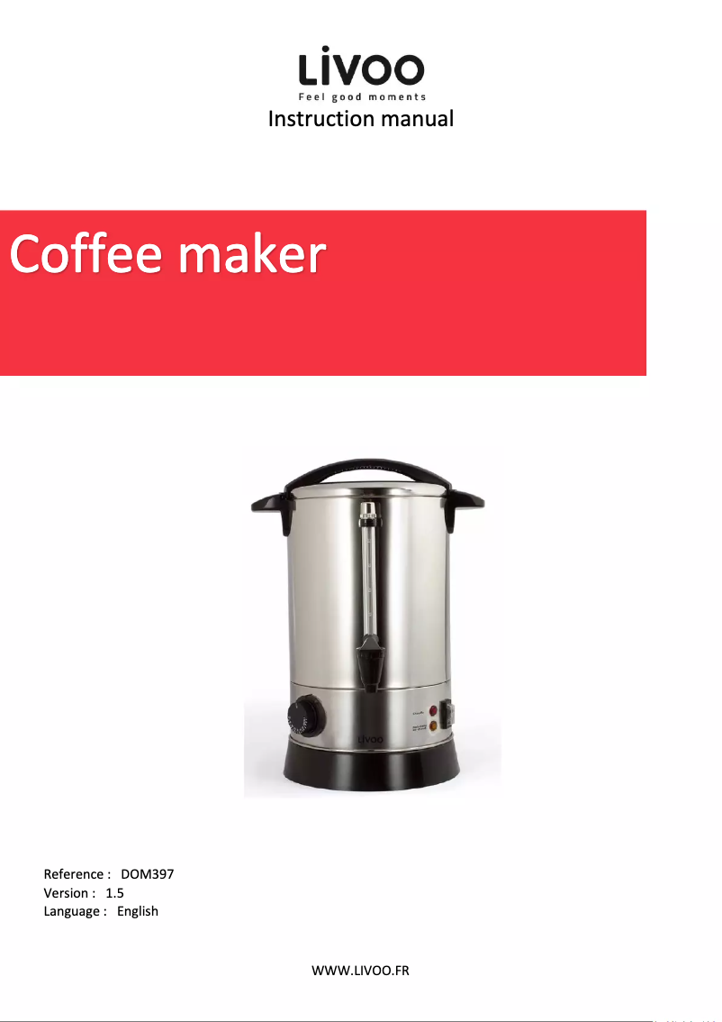 Page 1 de la notice Manuel utilisateur Livoo DOM397