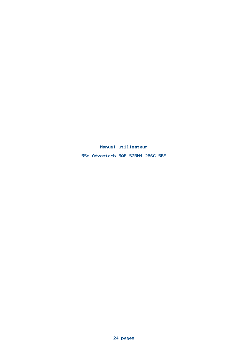 Page 1 de la notice Manuel utilisateur Advantech SQF-S25M4-256G-SBE