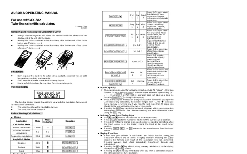 Page 1 de la notice Manuel utilisateur Aurora CK58