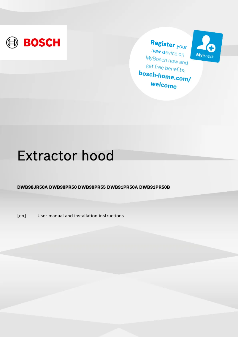 Page 1 of the manual Installation Guide Bosch DWB91PR50A