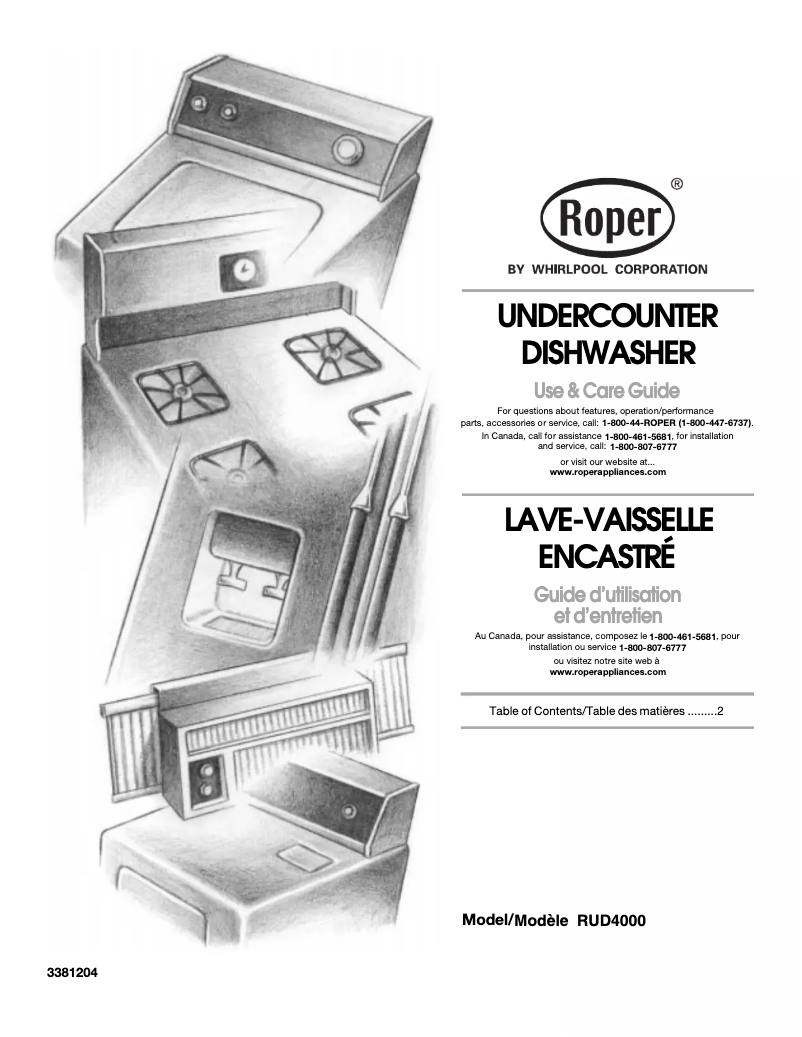 Page 1 de la notice Manuel utilisateur Roper RUD4000