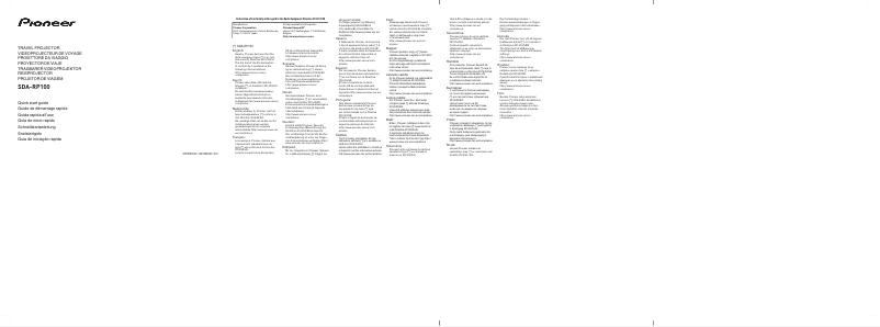 Page 1 de la notice Guide de démarrage rapide Pioneer SDA-RP100
