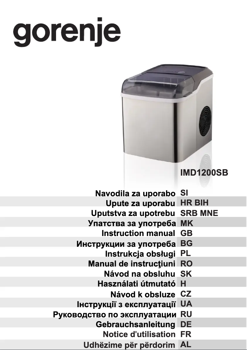 Page n°1 - Manuel utilisateur Gorenje IMD1200SB