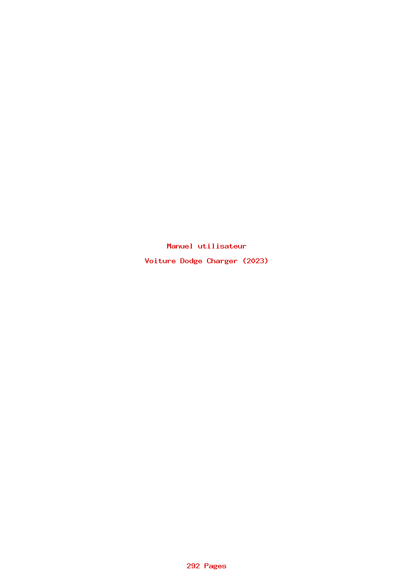 Page 1 de la notice Manuel utilisateur Dodge Charger (2023)
