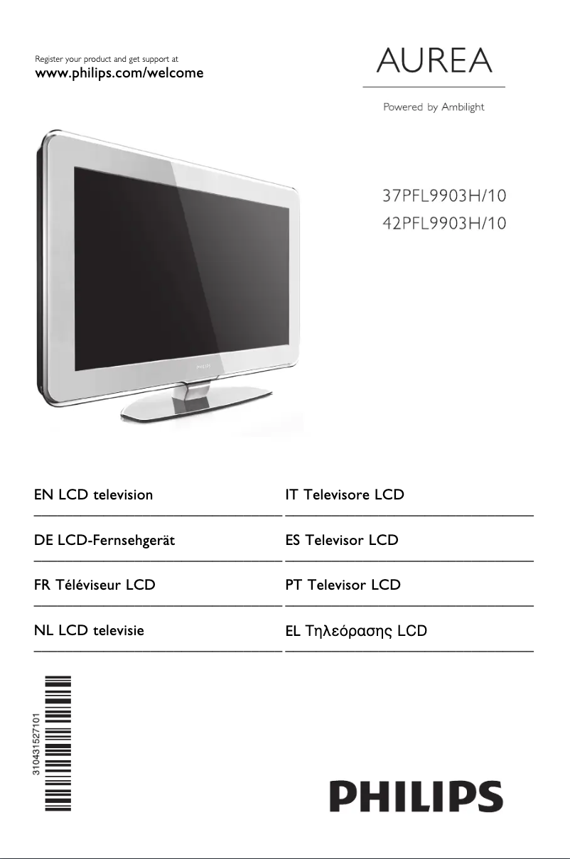 Page n°1 - Manuel utilisateur Philips Aurea 37PFL9903H