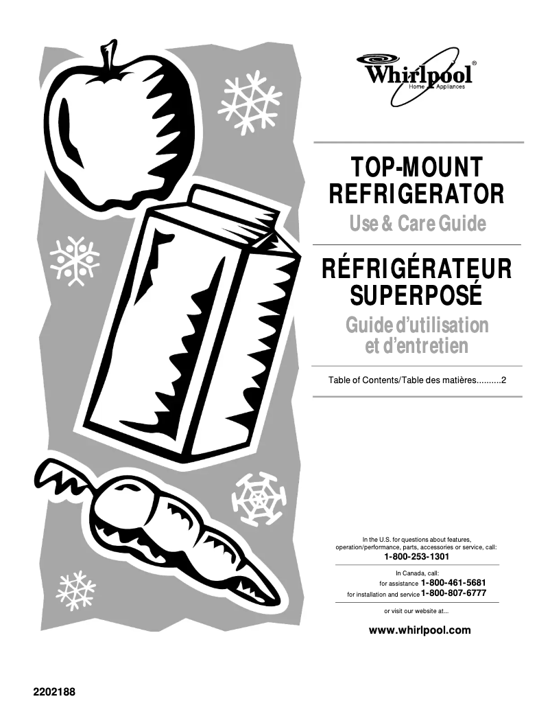 Page 1 de la notice Manuel utilisateur Whirlpool ET16JKXJN00