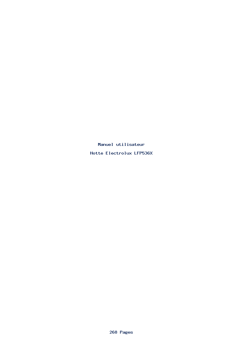 Page 1 de la notice Manuel utilisateur Electrolux LFP536X