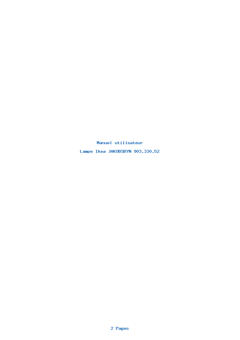 Page 1 de la notice Manuel utilisateur Ikea JAKOBSBYN 903.330.52