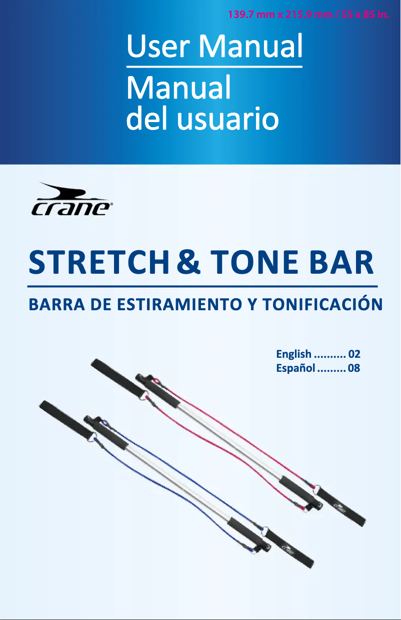 Page 1 de la notice Manuel utilisateur Crane Stretch and Tone Bar Thigh Toner or Tummy Trimmer ASP-US-092