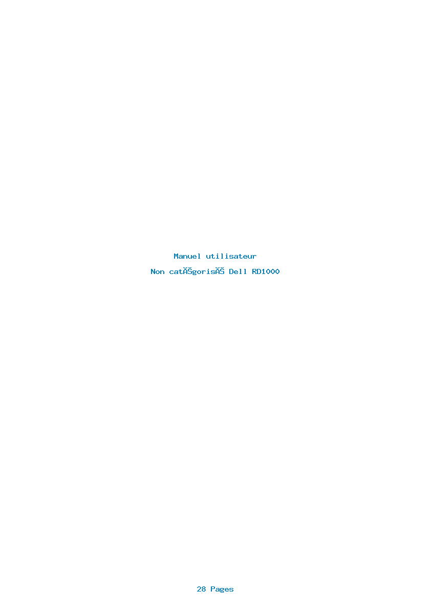 Page 1 de la notice Manuel utilisateur Dell RD1000