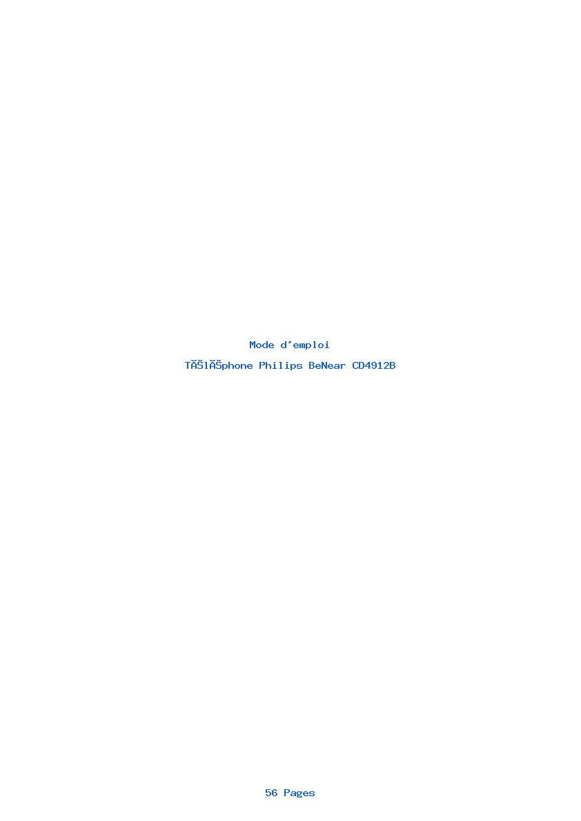 Image de la première page du manuel de l'appareil BeNear CD4912B