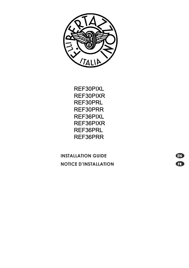 Page 1 de la notice Guide d'installation Bertazzoni REF36R