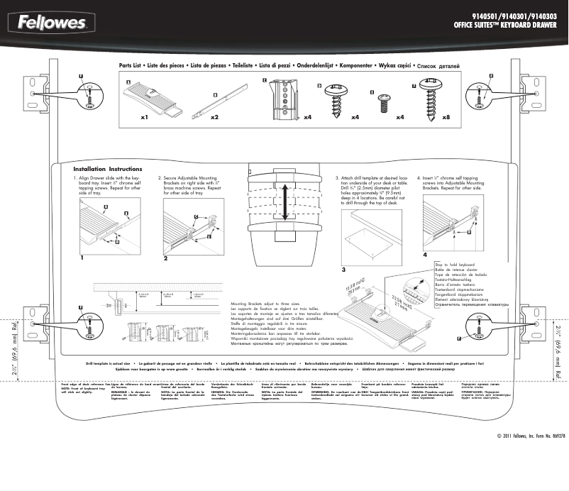Page 1 de la notice Manuel utilisateur Fellowes Office Suites 9140303