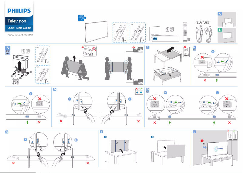 Page 1 de la notice Guide de démarrage rapide Philips 65PUS7906