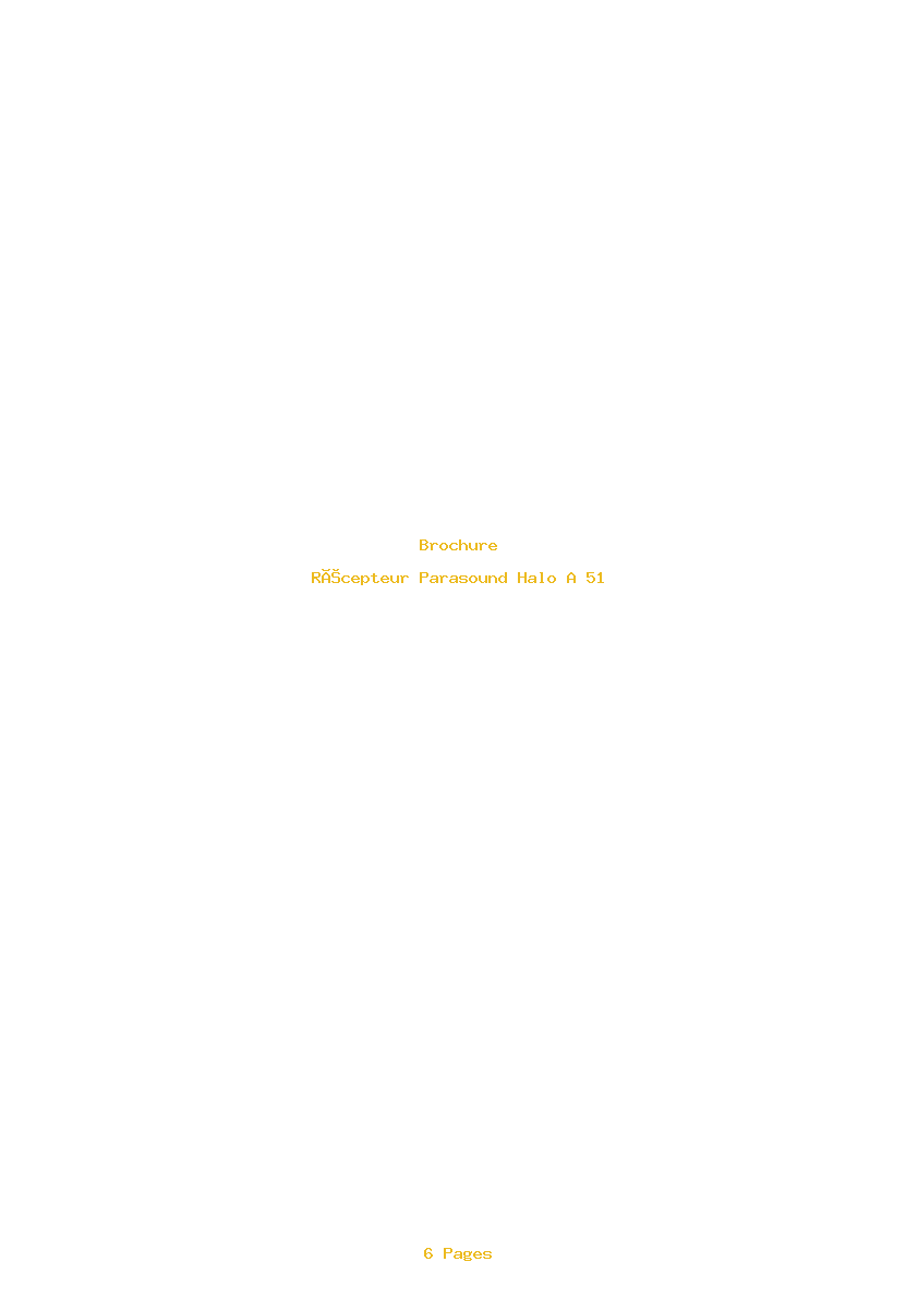 Page 1 de la notice Brochure Parasound Halo A 51