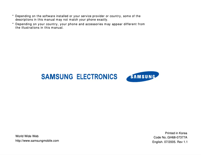 Page 1 de la notice Manuel utilisateur Samsung BST4309W