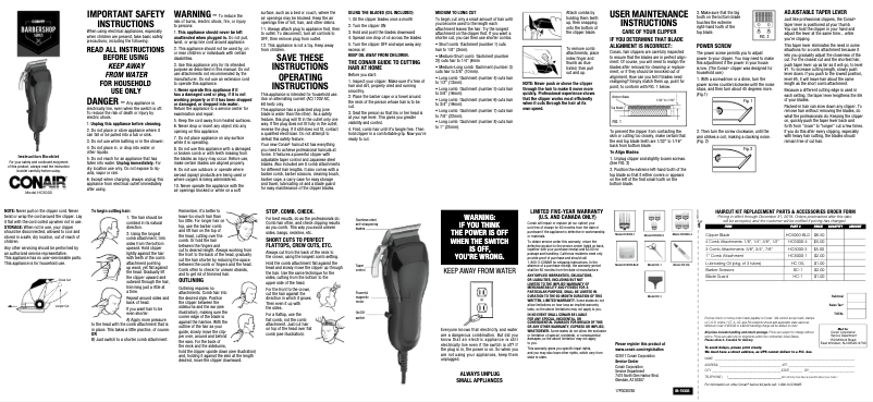 Página 1 del manual Manual de usuario Conair HC5000