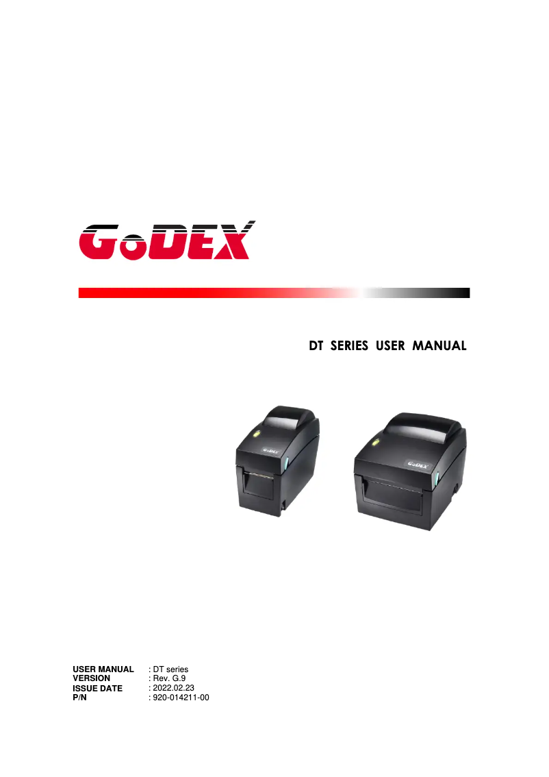 Page 1 de la notice Manuel utilisateur Godex DT4x