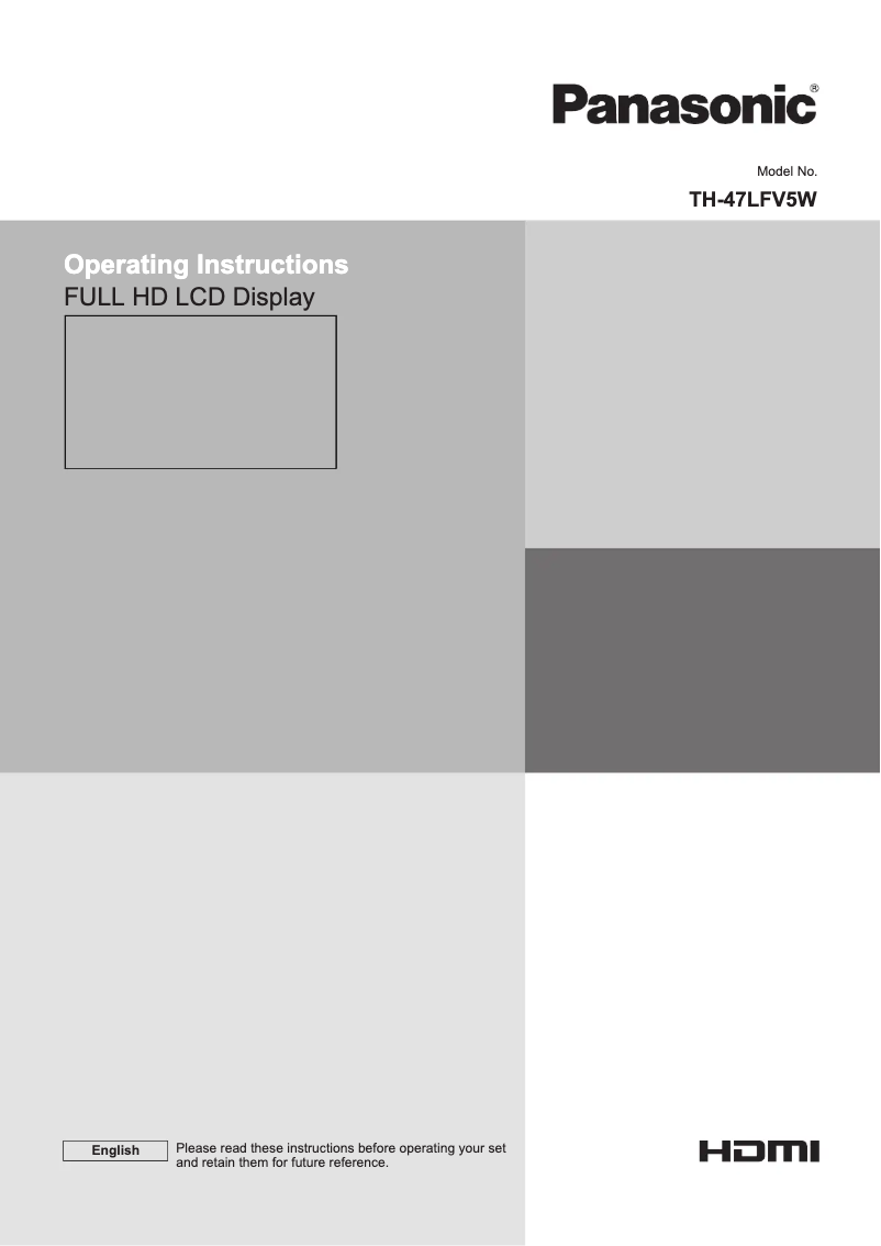 Página 1 del manual Manual de usuario Panasonic TH-47LFV5W
