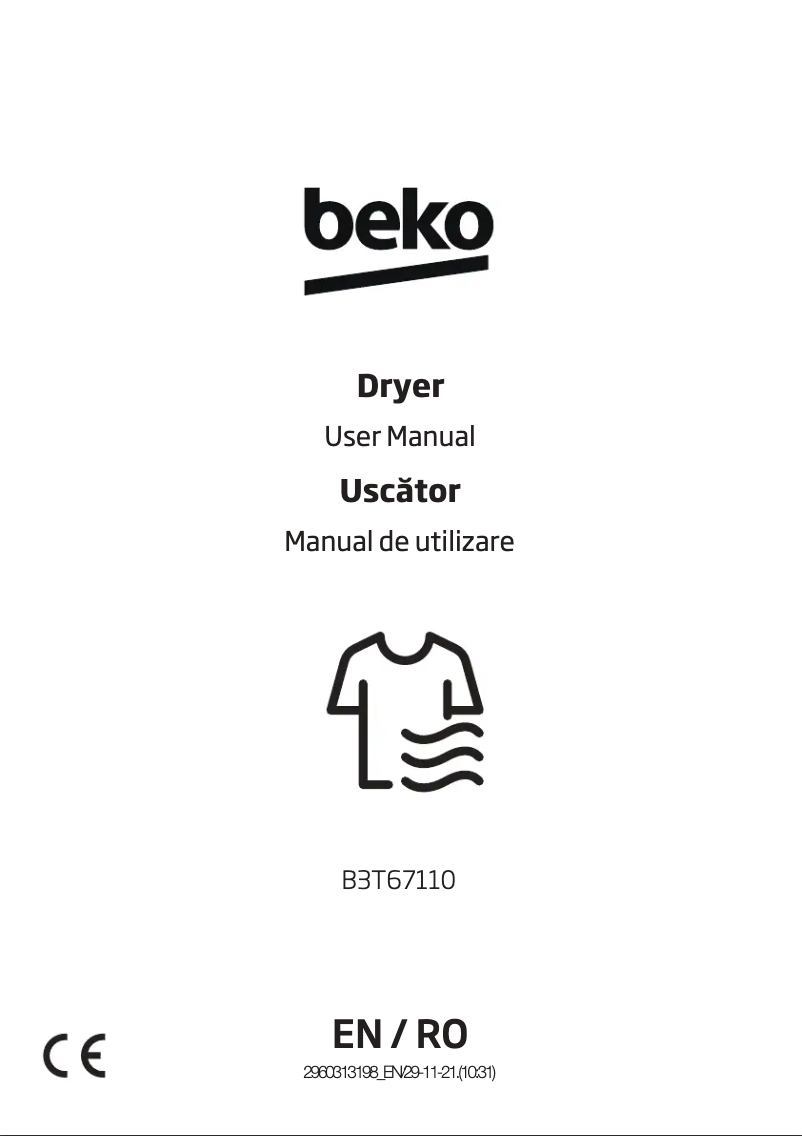 Page 1 de la notice Manuel utilisateur Beko B3T67110