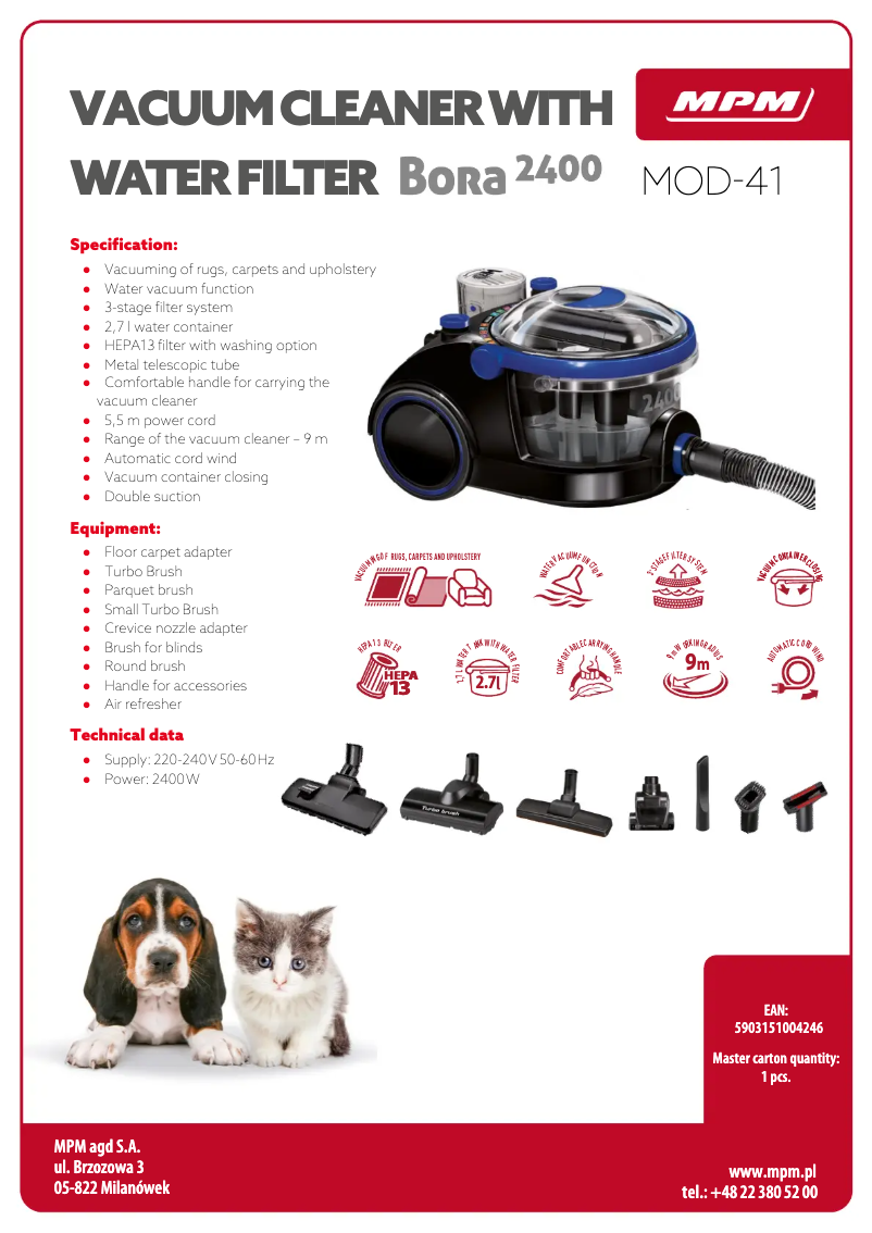 Page 1 de la notice Fiche technique MPM MOD-41