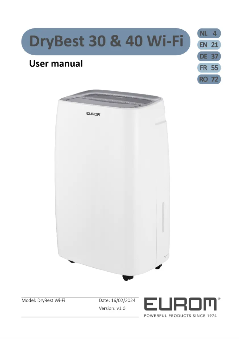 Página 1 del manual Manual de usuario Eurom DryBest 30 WiFi