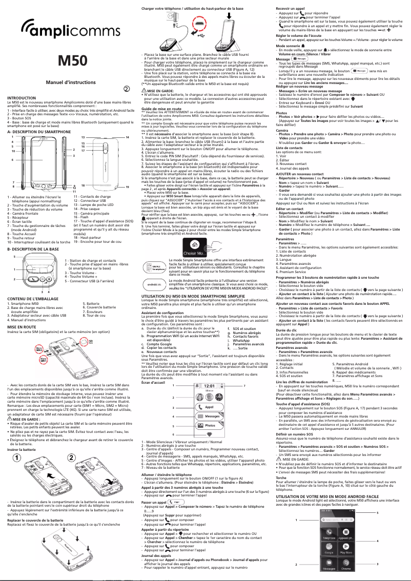 Page 1 of the manual User Manual Amplicom M50
