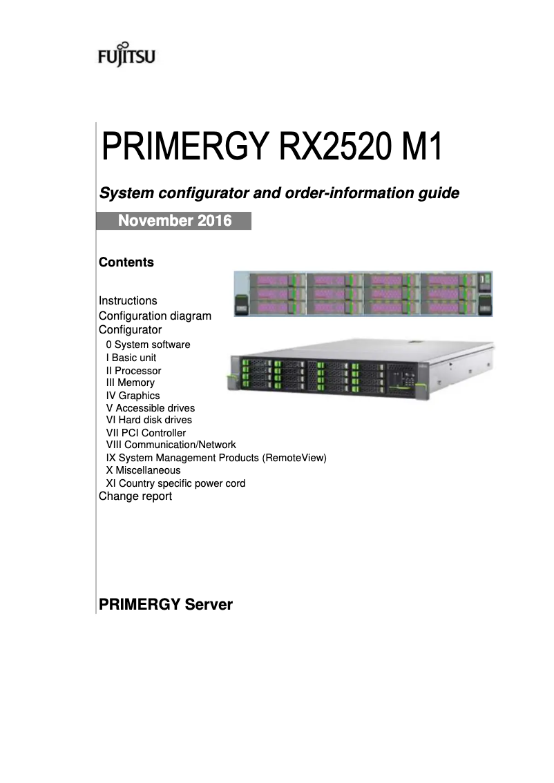 Page 1 de la notice Manuel utilisateur Fujitsu PRIMEPOWER RX2520 M1