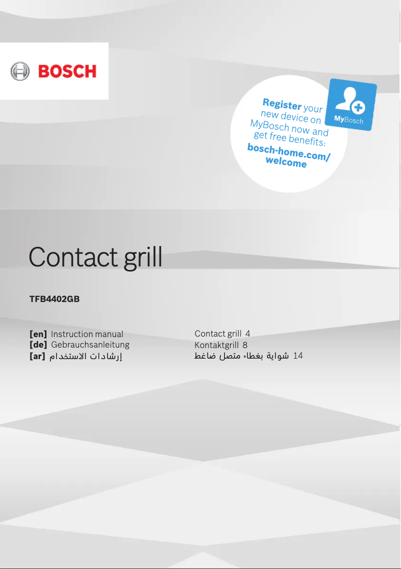 Page 1 of the manual User Manual Bosch TFB4402GB