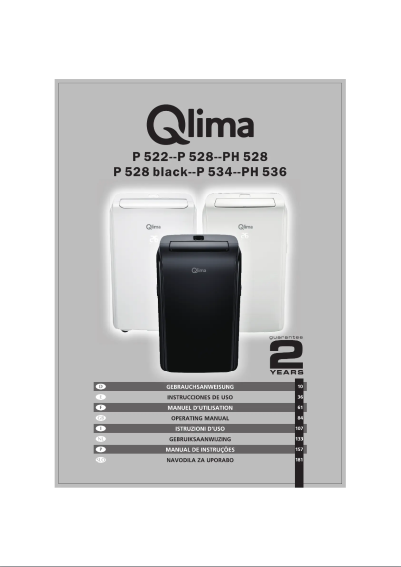 Page 1 of the manual User Manual Qlima P522