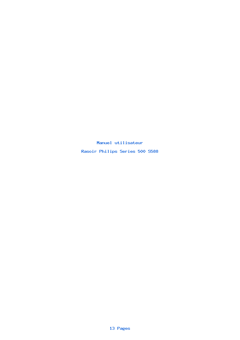 Page 1 de la notice Manuel utilisateur Philips Series 500 S588
