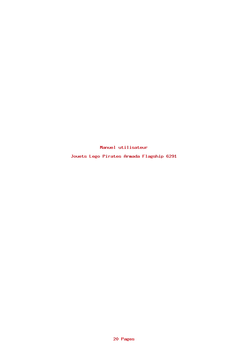 Page 1 de la notice Manuel utilisateur Lego Pirates Armada Flagship 6291