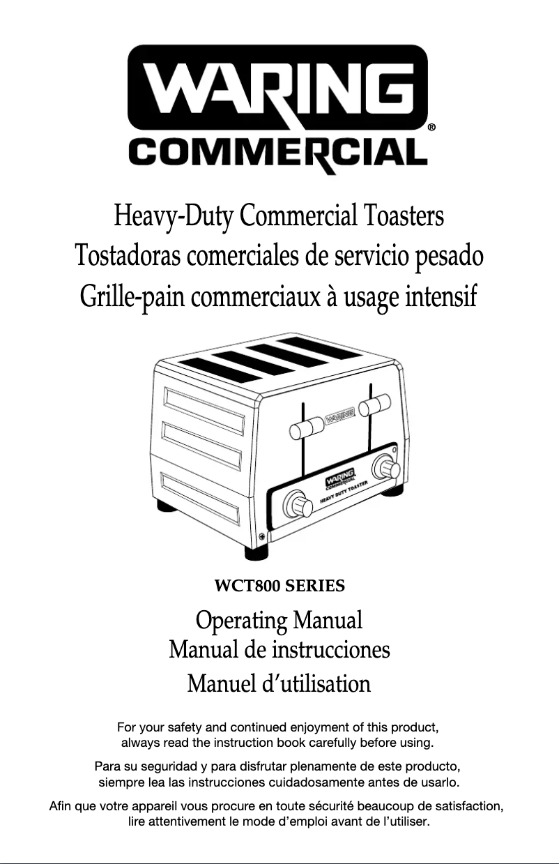 Page 1 de la notice Instructions / montage Waring Commercial WCT800RC