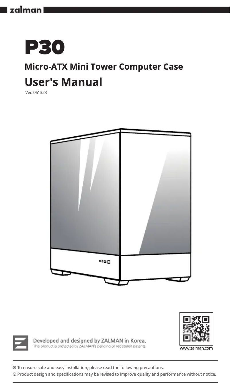 Página 1 del manual Manual de usuario Zalman P30 BW
