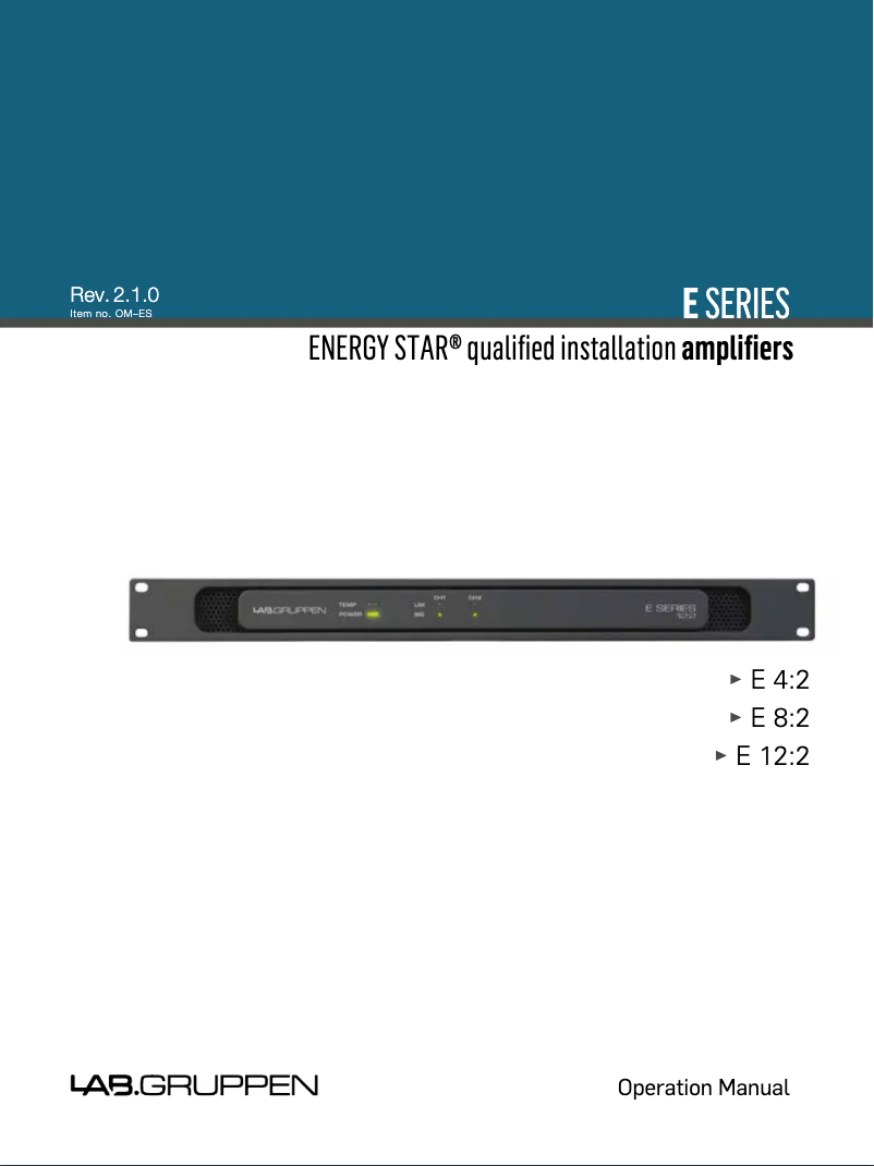 Página 1 del manual Manual de usuario Lab Gruppen E 8:2