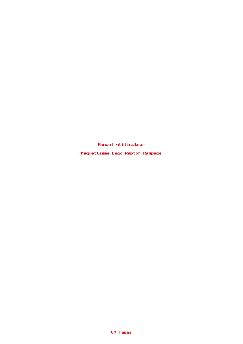Page 1 de la notice Manuel utilisateur Lego Raptor Rampage