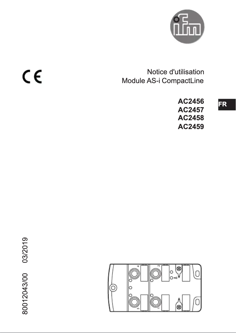 Page 1 de la notice Manuel utilisateur IFM AC2459
