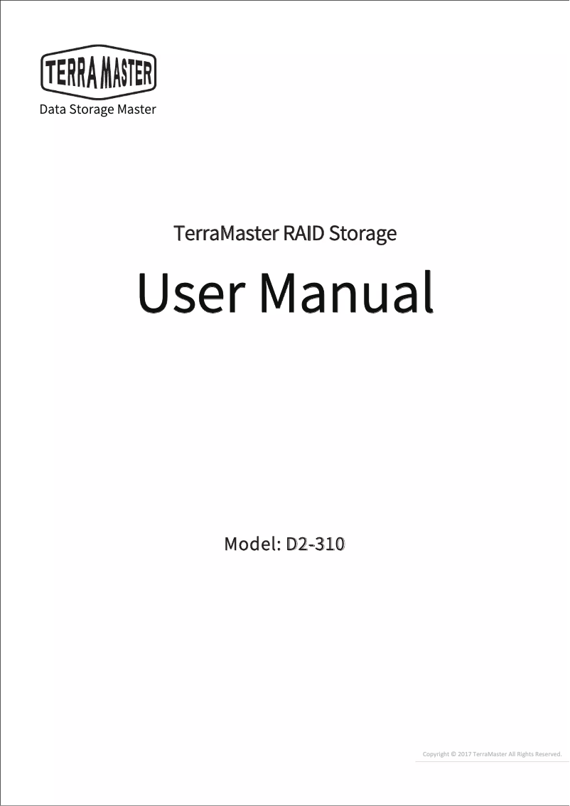Page 1 de la notice Manuel utilisateur TerraMaster D2-310