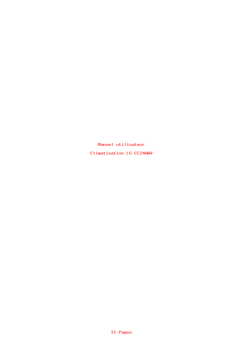 Page 1 de la notice Manuel utilisateur LG CC24AWV