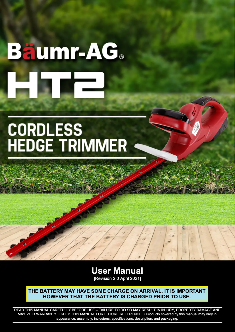 Page 1 of the manual User Manual Baumr-AG HT2 E-FORCE 200