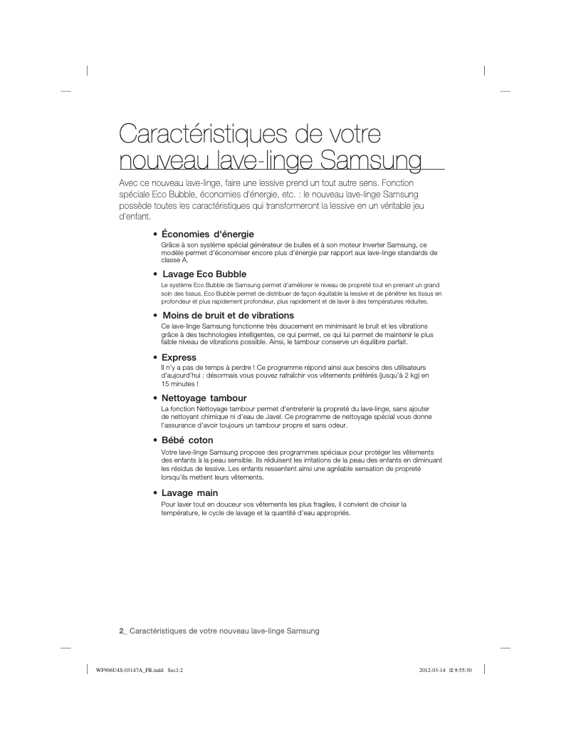 Página 1 del manual Guía de instalación Samsung WF806U4SAWQ