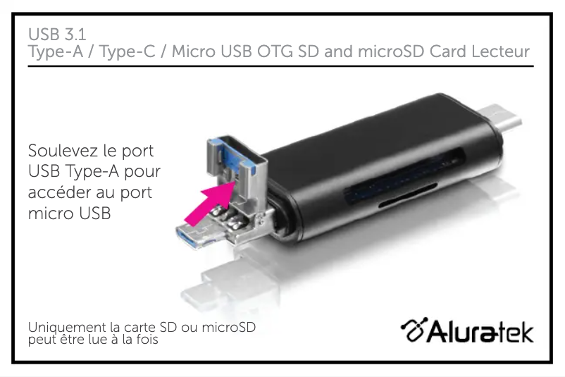 Page 1 de la notice Manuel utilisateur Aluratek AUCRC300F