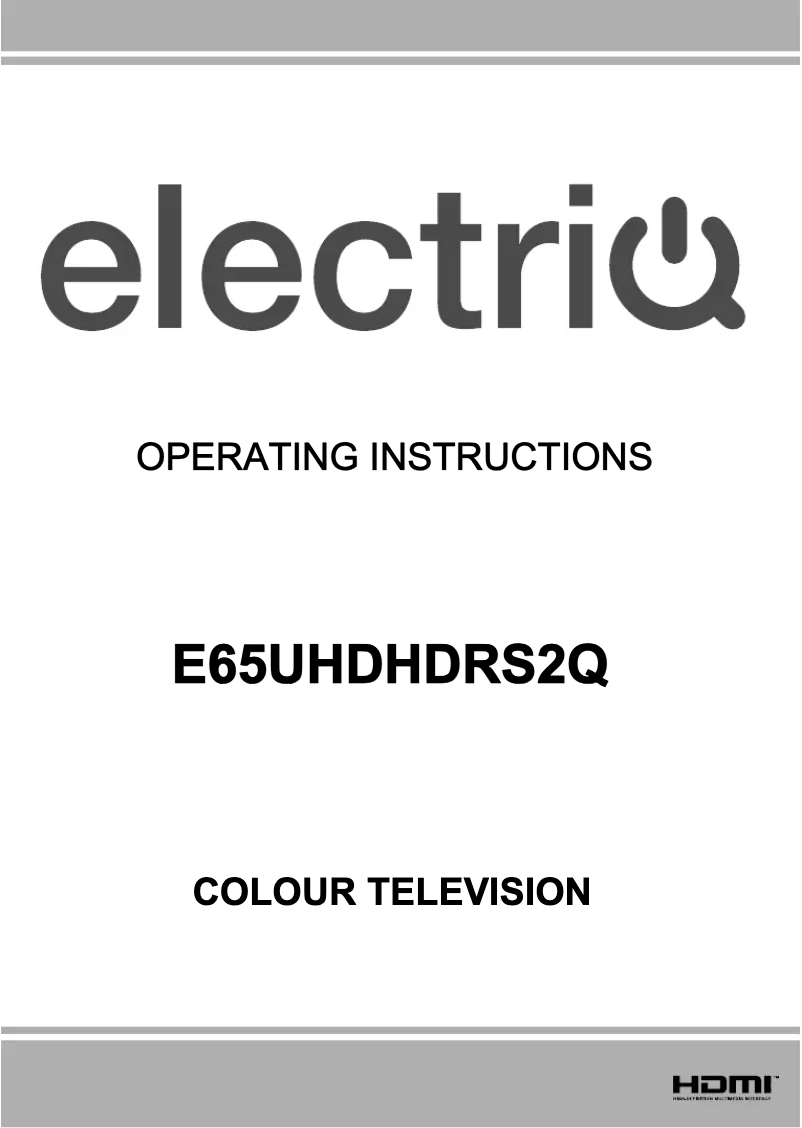 Page 1 de la notice Manuel utilisateur ElectriQ E65UHDHDRS2Q