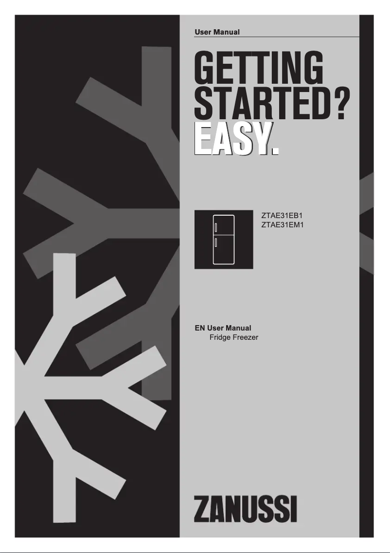 Page 1 de la notice Manuel utilisateur Zanussi ZTAE31EM1